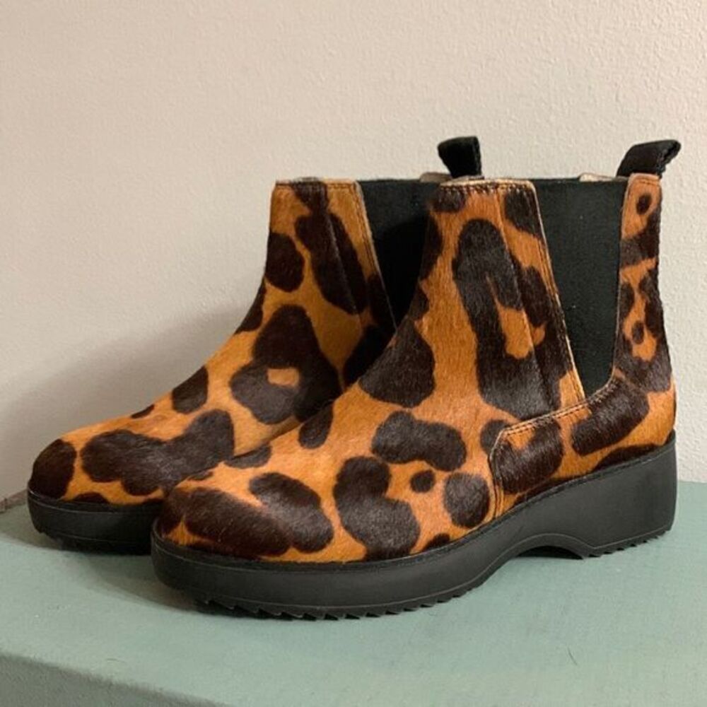 ‎LOUISE ET CIE Zareb3 Calf Hair Platform Bootie Leopard Boots